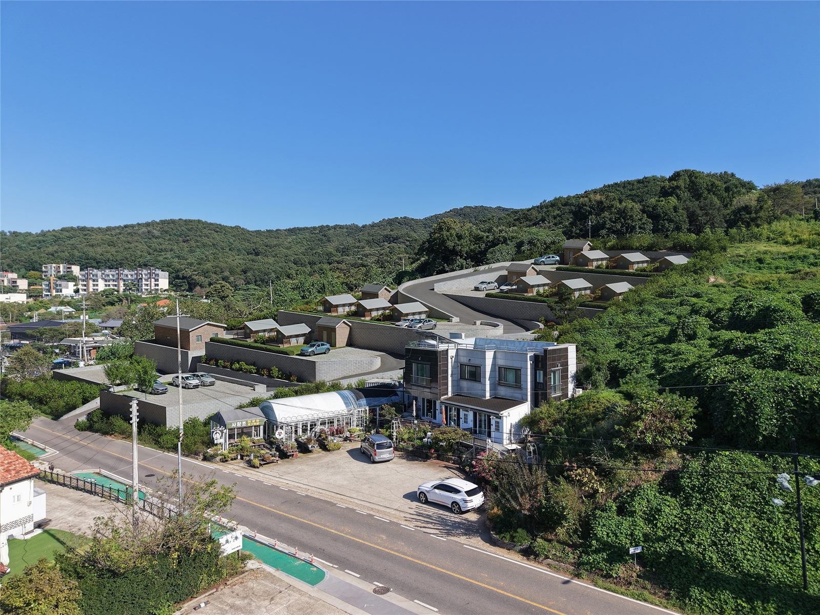 구릉지 시설 단지 조감도 CG